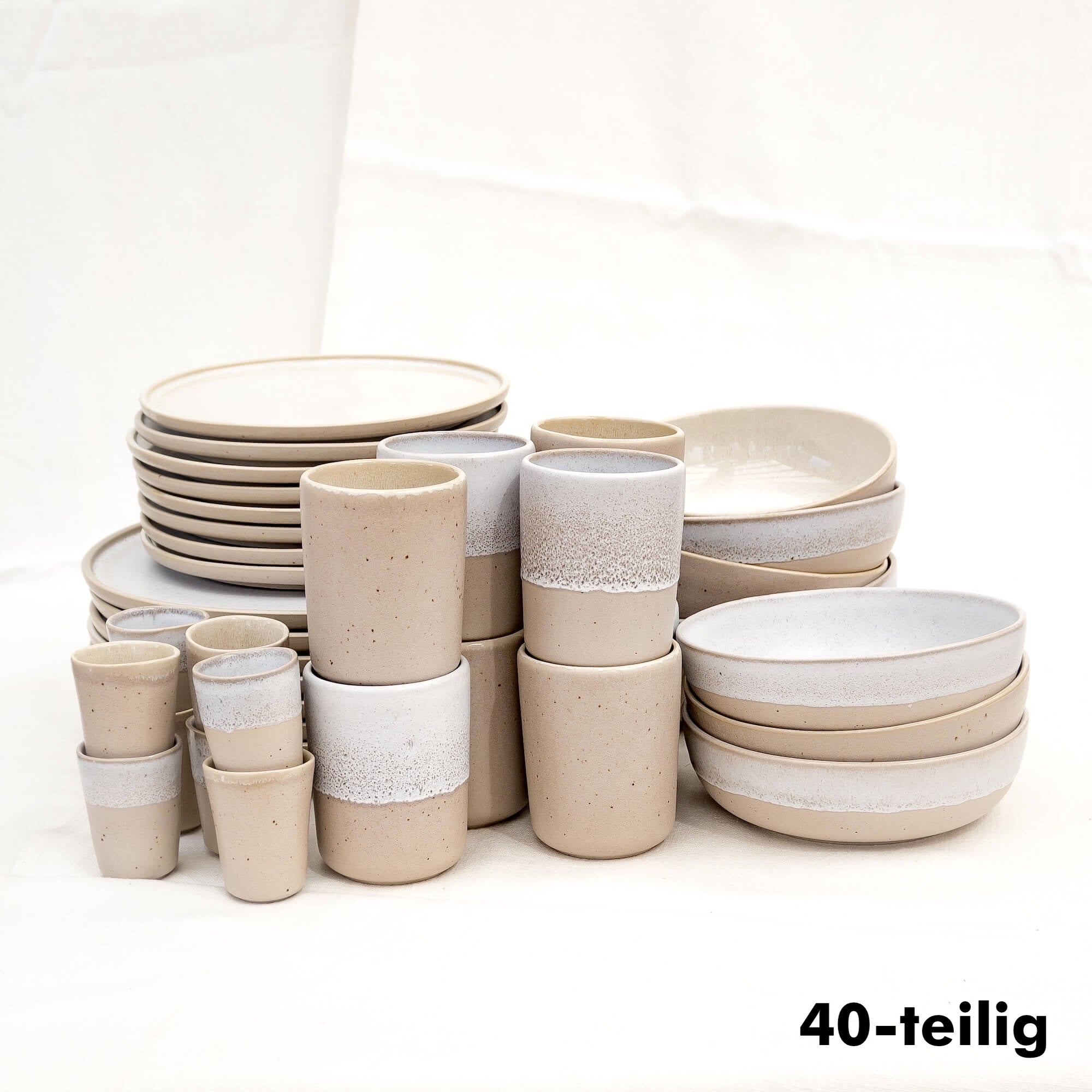 Steingut Geschirr Komplett Set Mixed